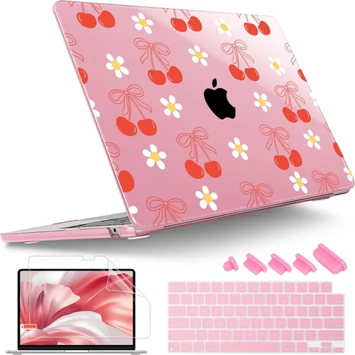 Vista 10 de Tuiklol Funda para MacBook Air M5 de 13.6 pulgadas 2026 2025 2024 2022 versión M4 M3 M2 Chip Modelo A3449 A3240 A3113 A2681, cubierta rígida