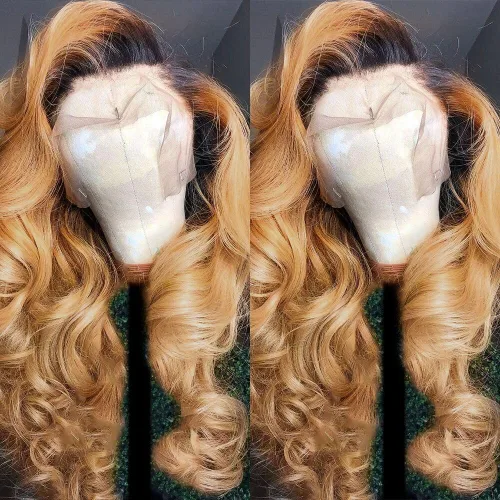 Vista 7 de Higlight - Pelucas de cabello humano con encaje frontal de color degradado, peluca de encaje frontal con abuelitos, peluca de cabello humano