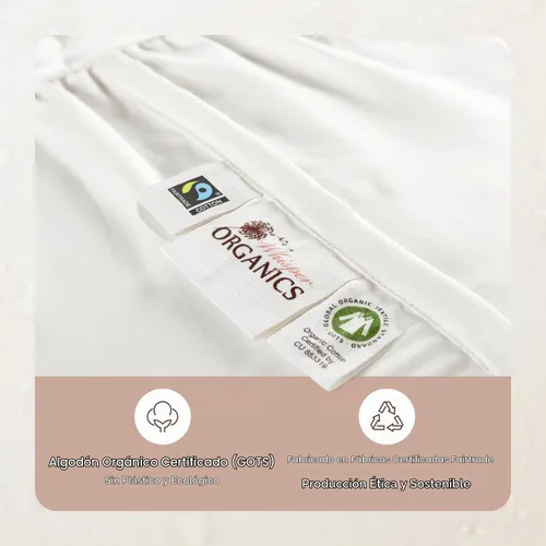 Vista 7 de Protector de colchón 100% algodón orgánico – Protector superior acolchado de lujo para colchón suave y transpirable lavable a máquina – Comercio
