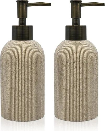 Vista 10 de Dispensador de jabón de manos para encimera de baño y cocina, juego de dispensadores de jabón y loción de resina de 10 onzas con bomba de plástico a
