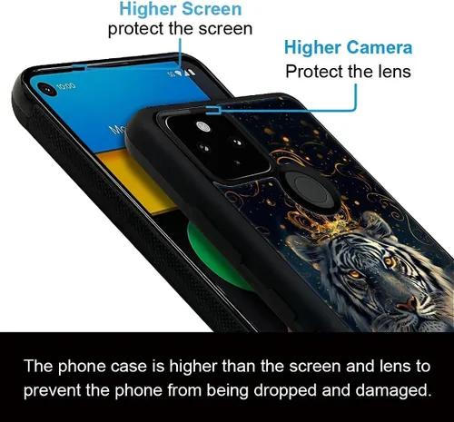 Vista 1004 de Compatible con Google Pixel 4A 5G Mobile Case Creative Acrylic Panel trasero Silicona Protección Grip especialmente diseñado para Google Pixel 4A 5G