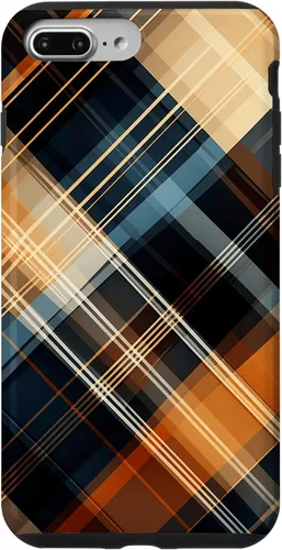 Vista 12 de Navy Black and Orange Plaid Halloween Fall Autumn Pumpkins Case for iPhone 17
