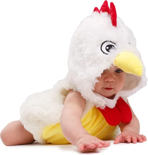 Vista 3 de Dress Up America Baby Rooster Costume - Infant Halloween Chicken Costume For Girls And Boys