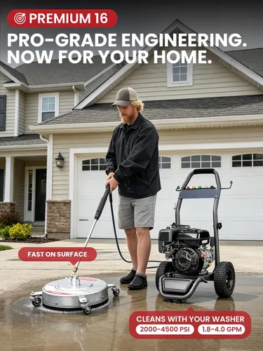 Vista 11 de WOJET Limpiador de superficies compacto de 16 '' PRO con ruedas 4500PSI