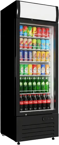 Vista 10 de Refrigeradores comerciales Bluelinecool 9 pies cúbicos verticales para exhibición, enfriador de bebidas con puerta de vidrio y luz LED, estantes
