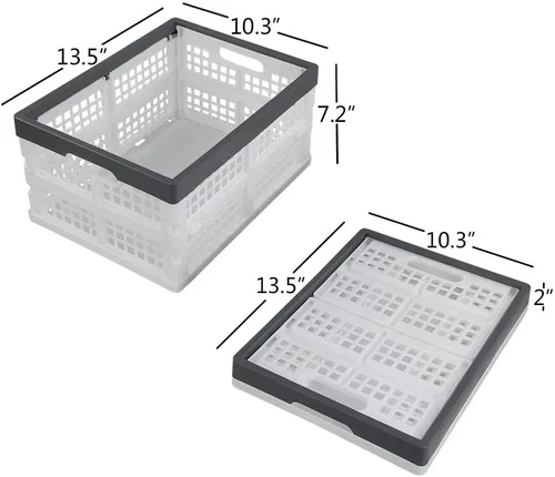 Vista 2 de Teyyvn Paquete de 4 cajas plegables para leche, contenedores apilables de plástico de 15 L