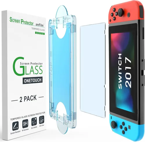 Vista 9 de amFilm Protector de pantalla OneTouch de alineación automática para Nintendo Switch 2 [7.9 pulgadas] Vidrio templado 2025, accesorios, instalación
