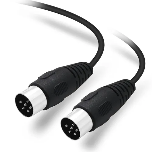 Vista 3 de DIN 6 Pin Cable de señal de audio de 6 pines DIN macho a macho adaptador AV Cable de enchufe de audio para dispositivos de audio digital (4.9 ft)