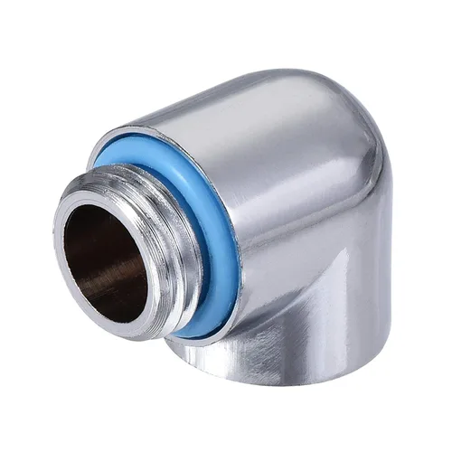 Vista 4 de uxcell 90° macho a hembra extensor montaje G1/4 para sistema de refrigeración por agua plata 4pcs