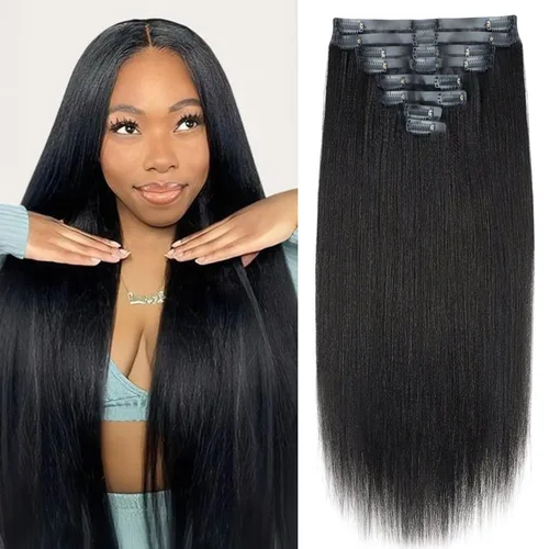 Vista 71 de Extensiones de cabello humano real rizado con clip, 4/27/4, ombré, rizado con clip, para mujer, 3C y 4A (12 pulgadas, #4/27/4)