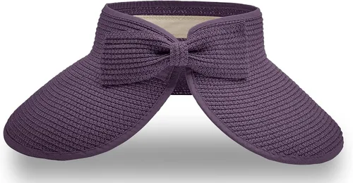 Vista 17 de Visera solar de paja para mujer, ala ancha, protección UPF 50+, sombrero de playa, ajustable, plegable, gorra de cola de caballo con correa