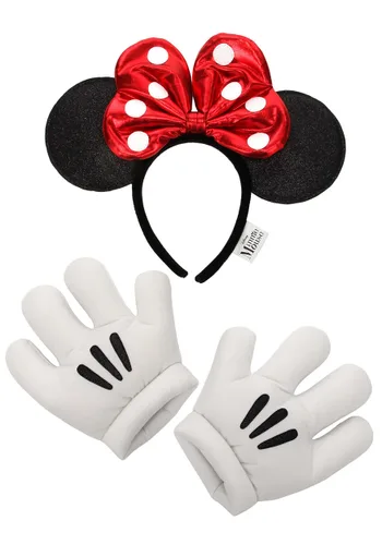 Vista 4 de Set de Diadema y Guantes Glitter de Minnie Multicolor