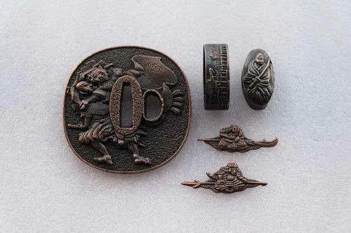 Vista 63 de Espada samurái japonesa KOSHIRAE – TSUBA FUCHI KASHIRA MENUKI 68-100
