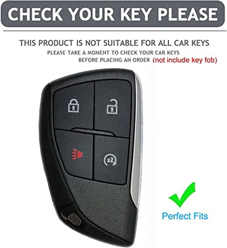 Vista 2 de para Funda de Llavero de Chevy Protector de Llave Compatible con 2021-2025 Chevy Tahoe Suburban GMC Yukon Denali Silverado Llaves Inteligentes