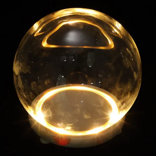 Vista 5 de EXCEART Cúpula de cristal con base de madera de 4 pulgadas transparente para decoración del hogar con contenedor de flores preservadas con luz LED