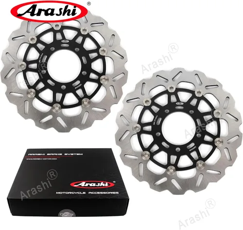 Vista 2 de Arashi Rotores de disco de freno delantero y trasero para Kawasaki Ninja ZX6R 600 2007-2015 Accesorios de repuesto de motocicleta ZX-6R 2008 2009