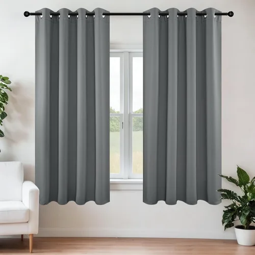 Vista 50 de Joydeco - Juego de 2 paneles de cortinas opacas de 63 pulgadas, 2 cortinas largas con aislamiento térmico burg, cortinas de oscurecimiento