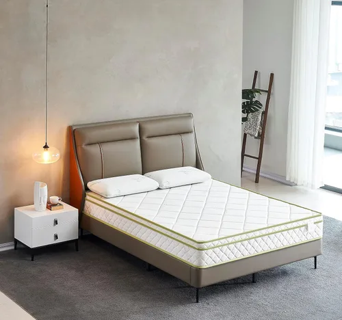 Vista 2 de Oliver & Smith - Colchón híbrido de espuma fresca y cómoda de 8 pulgadas con funda de algodón orgánico transpirable - Parte superior de almohada