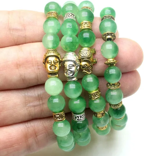 Vista 4 de WEELOVEE - Pulsera de cuentas de 8mm0.31 de piedra natural artesanal para mujeres y hombres, para curación, budista, chakra, yoga, meditación