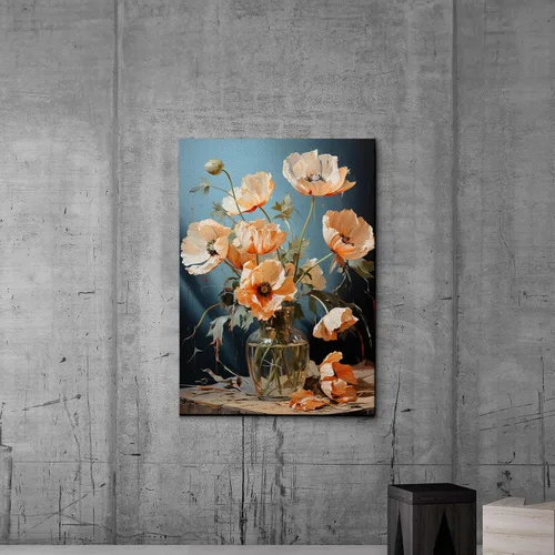 Vista 4 de Delicate Botanical Print, Iceland Poppies in Vase, Floral Oil Painting Print for Nature Wall Art, Wall Art, Art Print