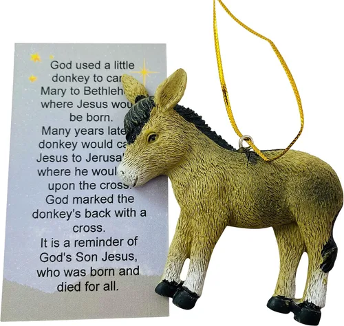 Vista 4 de Juego de regalo de leyenda de Navidad con diseño de burro con tarjeta de historia