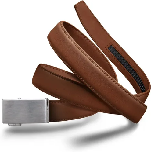 Vista 53 de Mission Belt Cinturón de trinquete de cuero para mujer, colección de cuero de 1.181 in oro/cuero negro