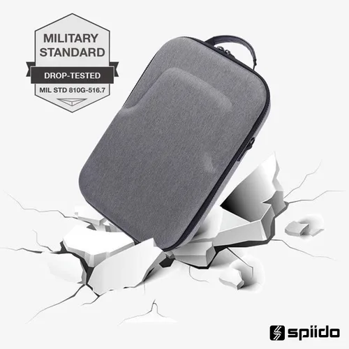Vista 7 de Spiido - Funda rígida de viaje para Oculus Quest VR Gaming Headset and Controllers Accessories resistente al agua a prueba de golpes Gris