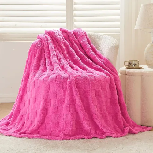 Vista 340 de NEWCOSPLAY Manta súper suave de franela sedosa de alta calidad con diseño de punto gofre 3D, ligera, para uso en todas las estaciones
