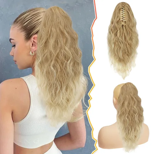 Vista 9 de BARSDAR Extensión de cola de caballo corta para mujer, extensiones de cabello sintético suave con clip de garra de 12 pulgadas, extensiones de cola
