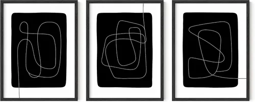 Vista 108 de HAUS AND HUES - Arte de póster Bauhaus - Juego de 3 arte de pared abstracto moderno, pósteres vintage e impresiones, arte de pared azul y amarillo