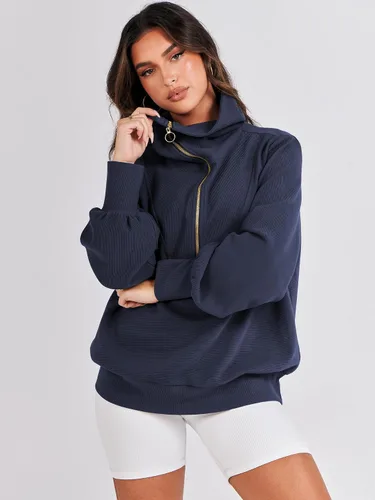 Vista 8 de ANRABESS Sudaderas con capucha para mujer, de gran tamaño, con cremallera de un cuarto, para adolescentes, niñas, ropa de moda Y2K