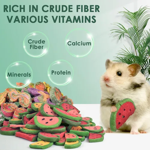 Vista 3 de KATUMO Juguetes masticables de conejo, 13.40 oz multisabor natural de conejo golosinas Timothy Grass Treats pequeños animales molares juguetes