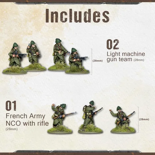 Vista 3 de Wargames Delivered - Miniaturas de acción de pernos de Warlord Games - Conjunto de sección de infantería del ejército francés, miniaturas