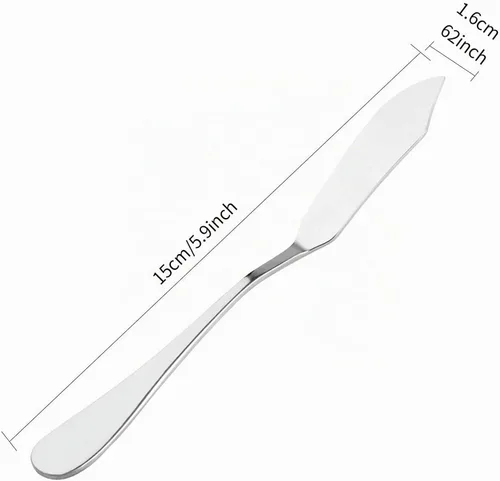 Vista 2 de 6 piezas Cuchillo de Mantequilla de Acero Inoxidable, Esparcidores de Queso/Mantequilla, Cuchillos para Untar del Desayuno, Queso y Condimentos