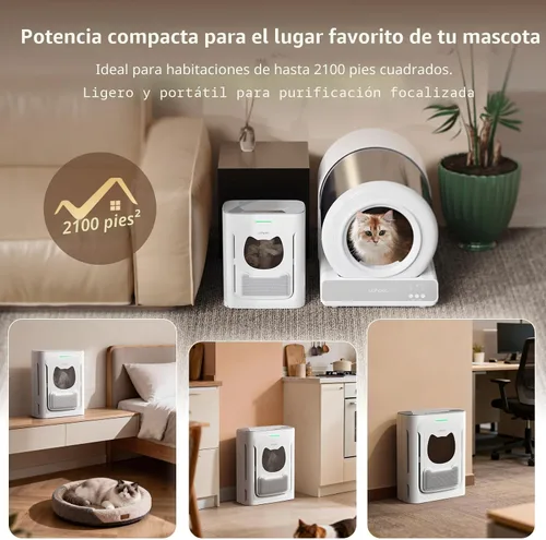 Vista 7 de uahpet Purificador de aire para mascotas para el hogar, reduce el pelo de las mascotas, la caspa, los olores, el polvo y el humo para habitaciones