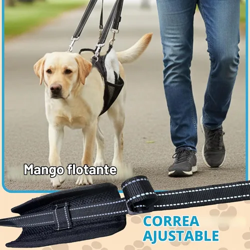 Vista 6 de Arnés doble uso para perro SyFatWeen con soporte para las patas traseras y cadera, cabestrillo canino para elevación de perro, ajustable y suave
