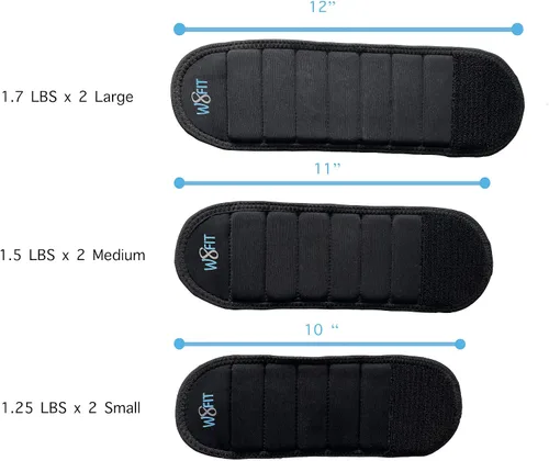 Vista 5 de Pesas de muñeca ajustables de 1 libra (1/2 lb cada puño) S 4 - 6 pulgadas