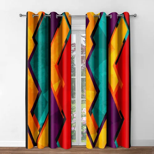 Vista 22 de Jekeno Cortinas opacas para oscurecer la habitación, con ojales, para ventana, atardecer, océano hawaiano, playa, tropical, palmera, decoración