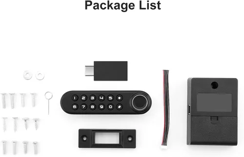 Vista 8 de Cerradura biométrica de huellas dactilares para gabinete, cerradura inteligente con contraseña USB, cajón oculto para archivos, armario, seguridad