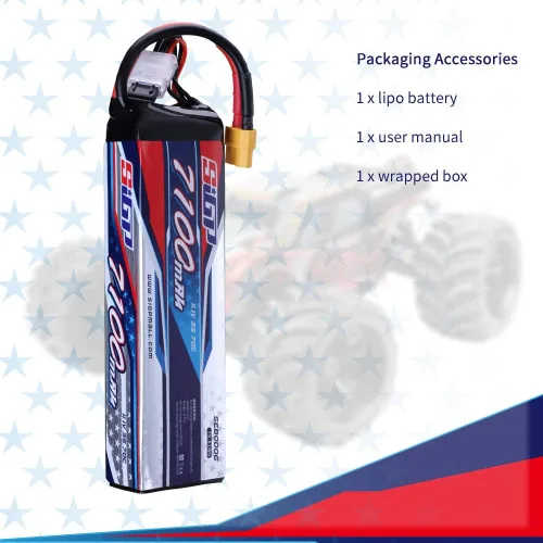 Vista 7 de 3S 11.1V Lipo Batería 7100mAh 70C Soft Pack con XT60 Conector para RC Coche Camión Tanque Barco Carreras Hobby