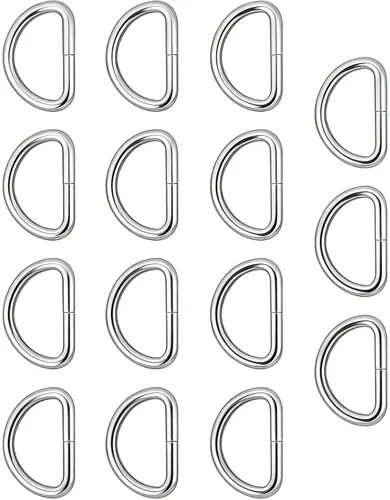 Vista 6 de Wuuycoky Silvery D Rings Buckles D-ring Non-welded For Webbing Strapping 0.5" / 0.6" / 0.8" / 1" / 1.25" / 1.5" / 2" Optional