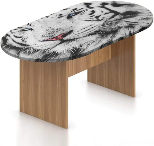 Vista 9 de Mantel ovalado ajustable para patio, decoración de animales, de poliéster, con bordes elásticos, estampado de koala y panda sentados en árboles