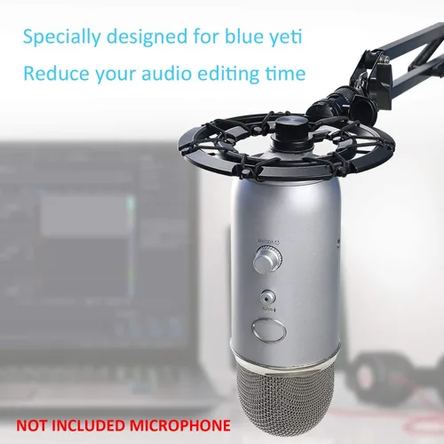 Vista 4 de Blue Yeti - Soporte de brazo de tijera con 2 parabrisas de espuma para micrófono Blue Yeti y Yeti Pro YOUSHARES