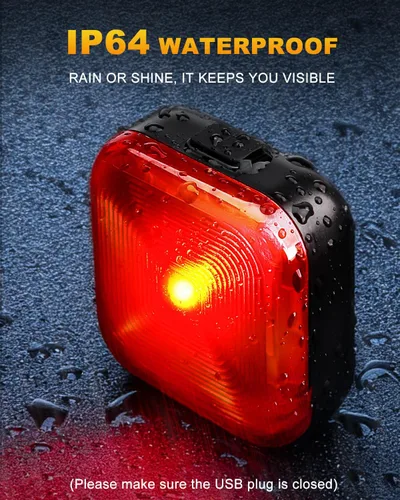 Vista 3 de WSDCAM Luces traseras LED para bicicleta, paquete de 2, luces traseras de Negro
