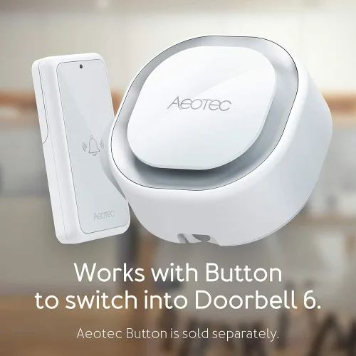 Vista 5 de Aeotec Siren 6, Z-Wave Plus S2 habilitado Zwave Siren Altavoz de seguridad, sonido y luz montado en la pared, alarma Zwave con batería de respaldo