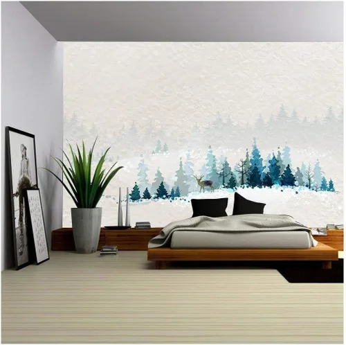 Vista 16 de wall26 Adhesivo mural removible para pared, vista aérea, bosque verde, montaña, lago, naturaleza, desierto, fotografía, realismo, paisaje rústico