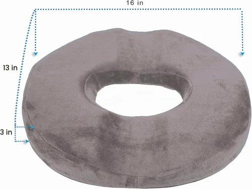 Vista 3 de Cojín ortopédico de espuma viscoelástica para asiento de dona, almohada para coxis y coxis, alivio del dolor para hemorroides, próstata, embarazo