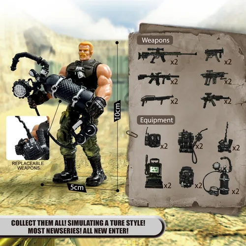 Vista 7 de 12 piezas de figuras de acción de hombres del ejército, juego de juguetes de soldados militares para niños, figura de acción de hombres del ejército