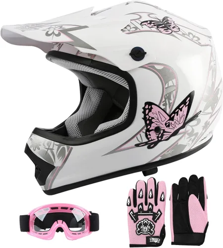Vista 19 de SLMOTO - Casco DOT para niños y jóvenes de motocross, casco de motocicleta de calle, casco de bicicleta de tierra, motocross, ATV, casco con diseño