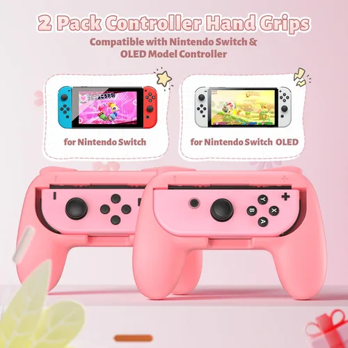 Vista 11 de FASTSNAIL Grips Compatible with Nintendo Switch for Joy Con & OLED Model for Joycon, Wear-resistant Handle Kit Compatible with Joy Cons Controllers